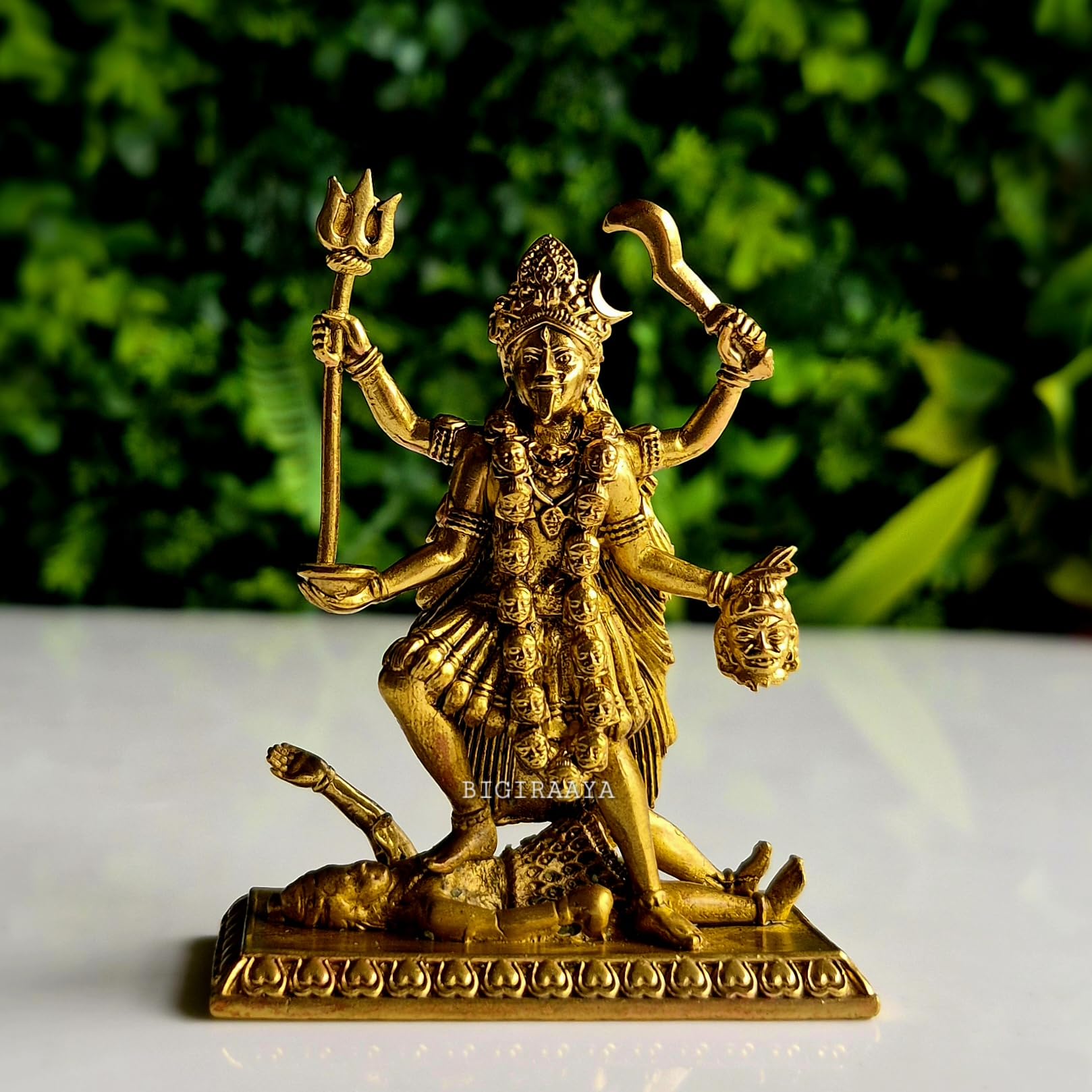 100% Pure Brass MATA Rani Murti| Kali Maa Idol for Car Dashboard, Pooja Room, Home Decor & Office Desk | Maa Kaali Goddess Idol | Kali MATA Murti for Home (110 Grams)-image-28