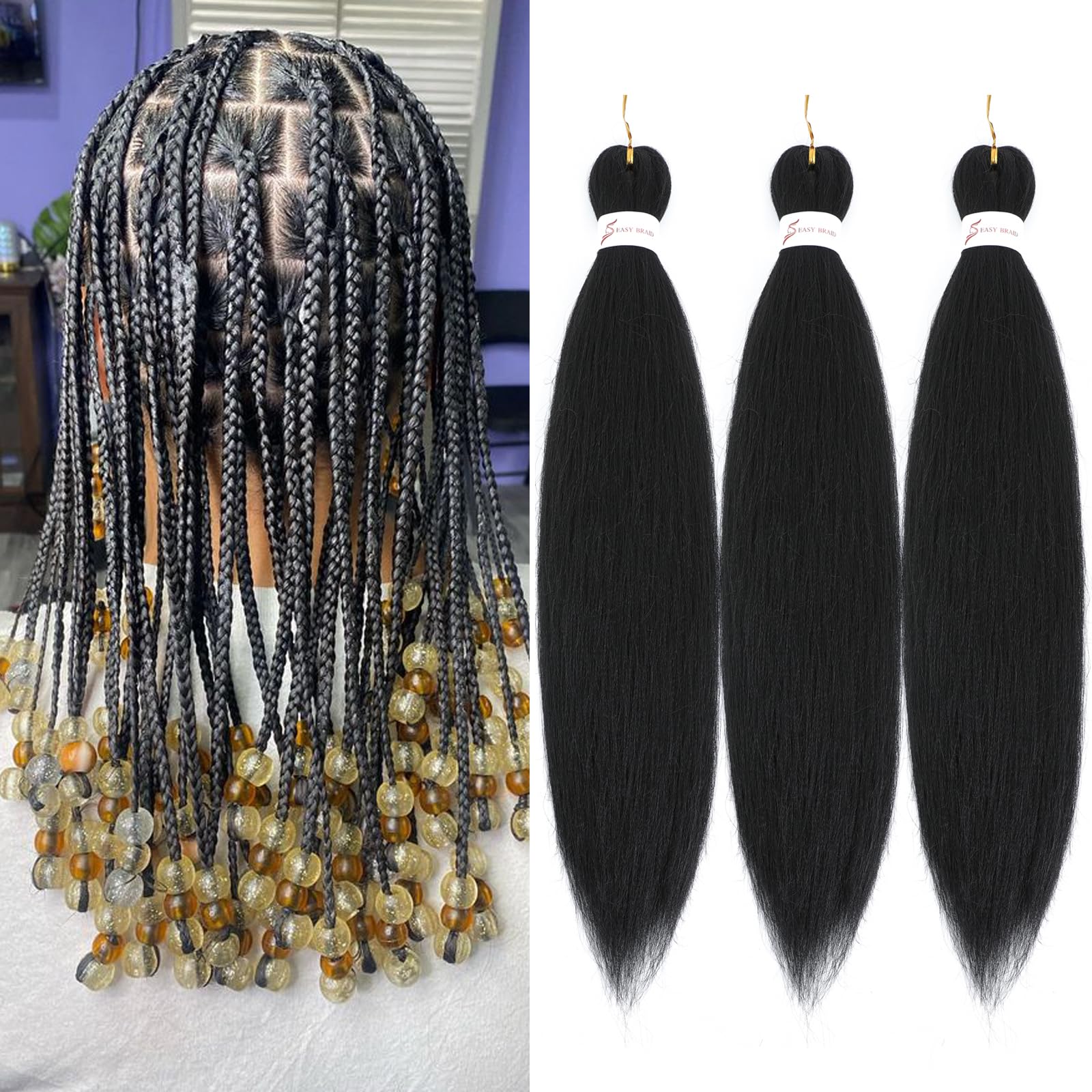 Amazon.com : Iluadme Black Braiding Hair Pre Stretched 18inch
