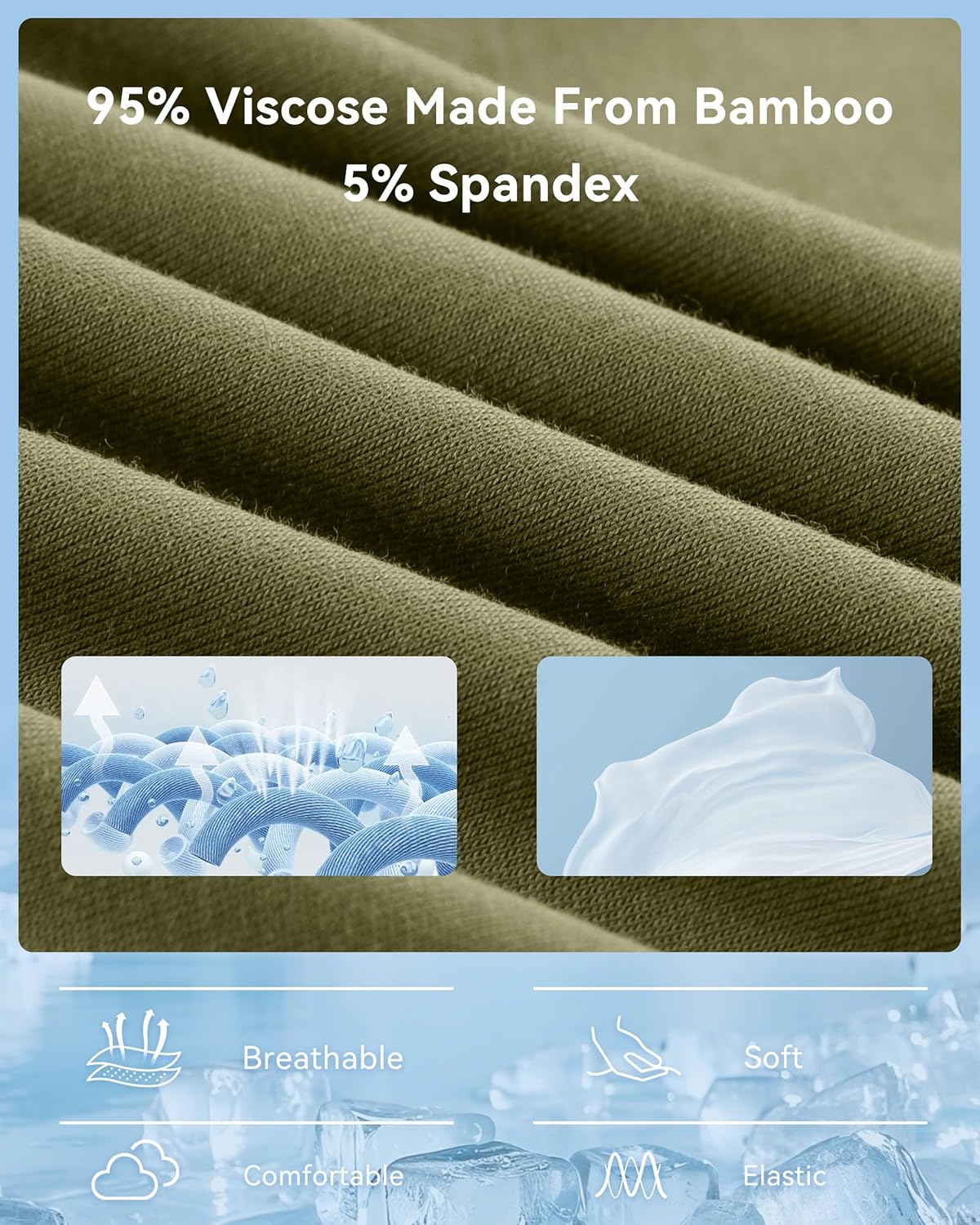 BAMBOO COOL Women Pajama Pants High Waisted Wide Leg Lounge Sleep Bottoms Light Weight Casual Yoga Capri Pants - Image 2