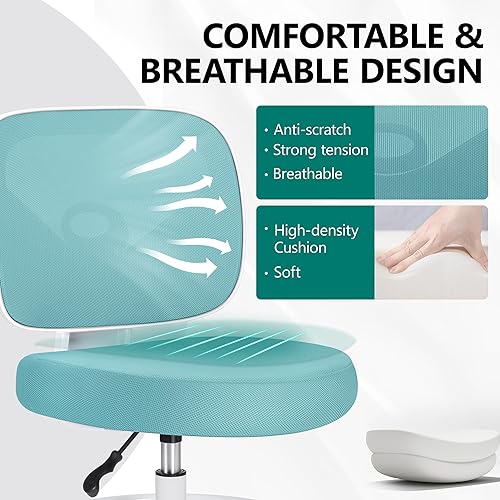 Miniatura 7 de Primy Silla de escritorio alta sin brazos, altura ajustable y reposapiés, silla ergonómica de escritorio de pie con respaldo bajo, silla alta con