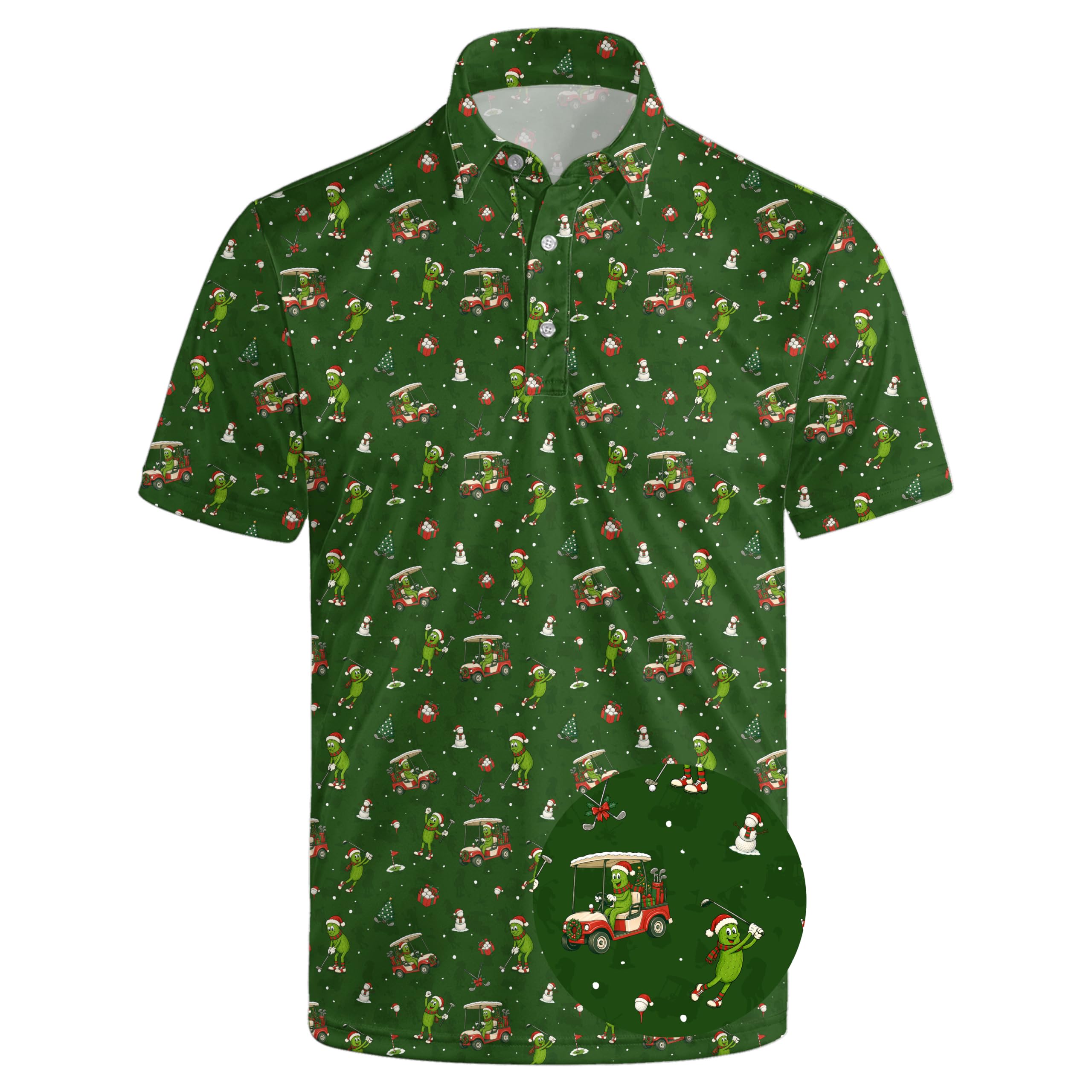 Mens Funny Golf Polo Shirts Short Sleeve Quick Dry Polo Shirts
