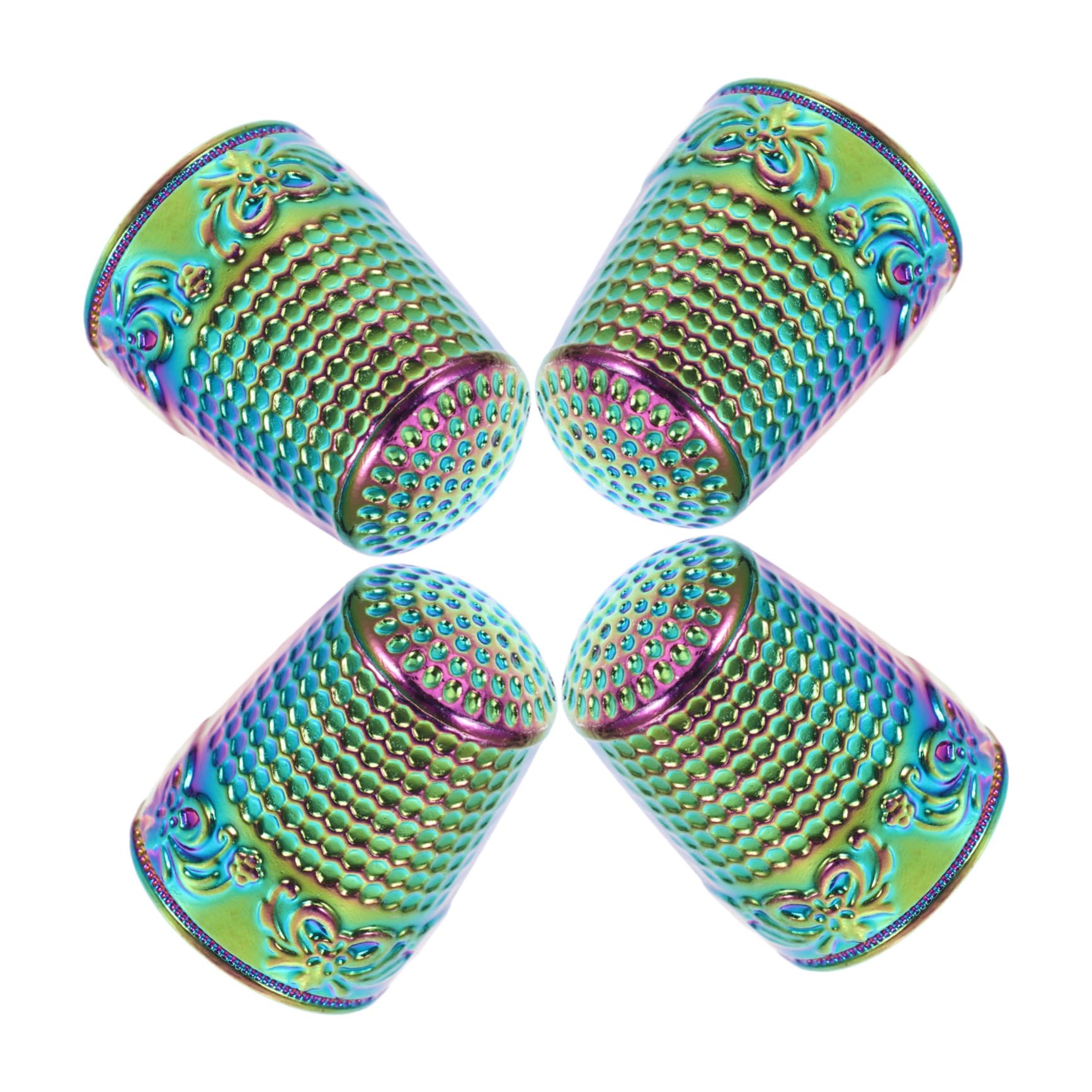 Housoutil 4Pcs Metal Sewing Thimbles Durable Finger Protectors for Hand Sewing Quilting and Knitting Thickened Design for Enhanced Safety and Convenience