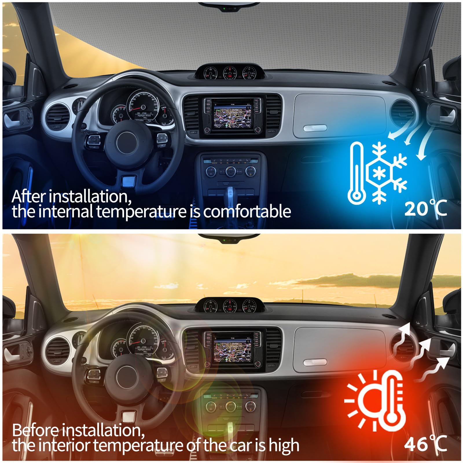 Frontscheibenabdeckung für Peugeot Boxer Citroen Jumper Fiat Ducato X250/290 2006-2025 210D Oxford abnehmbar Sonnenschutz Anti-Frost
