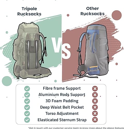 Miniatura 4 de Tripole Colonel Pro - Mochila con marco de metal, apertura frontal, desmontable, cubierta para lluvia, 3 años