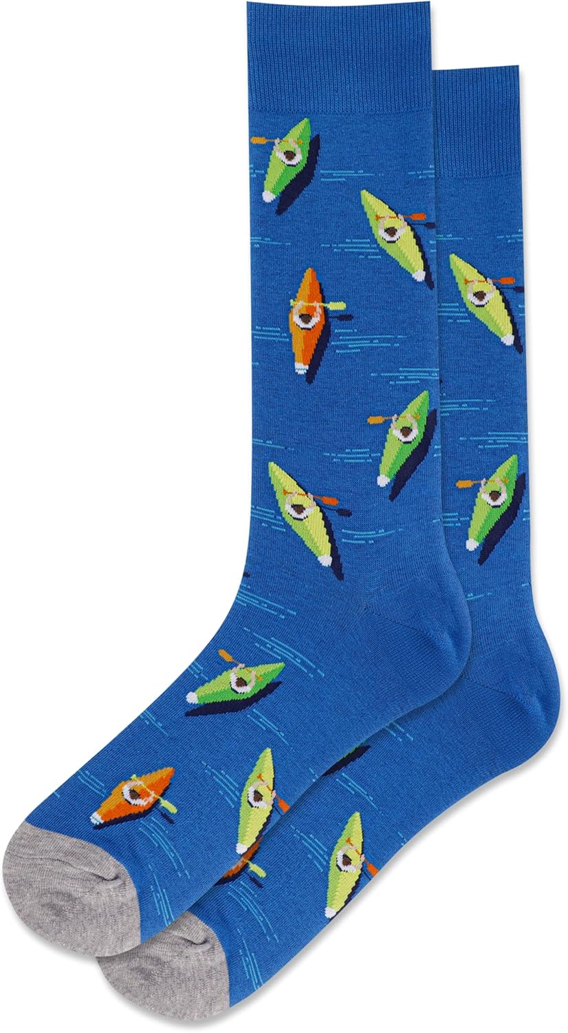 Hot Sox Men's Kayak Crew Socks 1 Pair, Dark Blue, Men's 10-13 Shoe