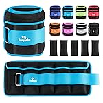 Fragraim Adjustable Ankle Weights 1-10 LBS Pair with Removable Weight for Jogging, Gymnastics, Aerobics, Physical Therapy, Resistance Training|Each 1-5 LBS, Total 10LBS, Sky Blue