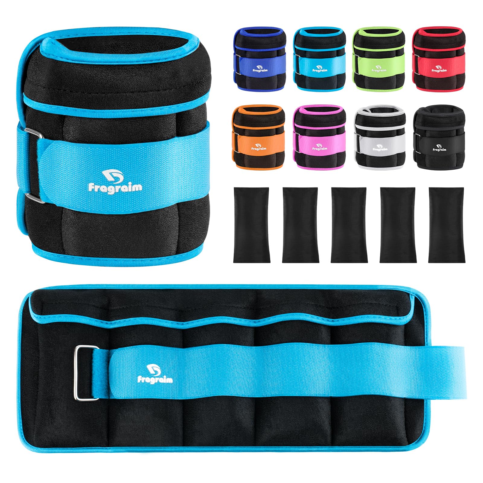 Adjustable Ankle Weights 1-3/4/5/6/8/10/12/15/20 LBS Pair with Removable Weight for Jogging, Gymnastics, Aerobics, Physical Therapy