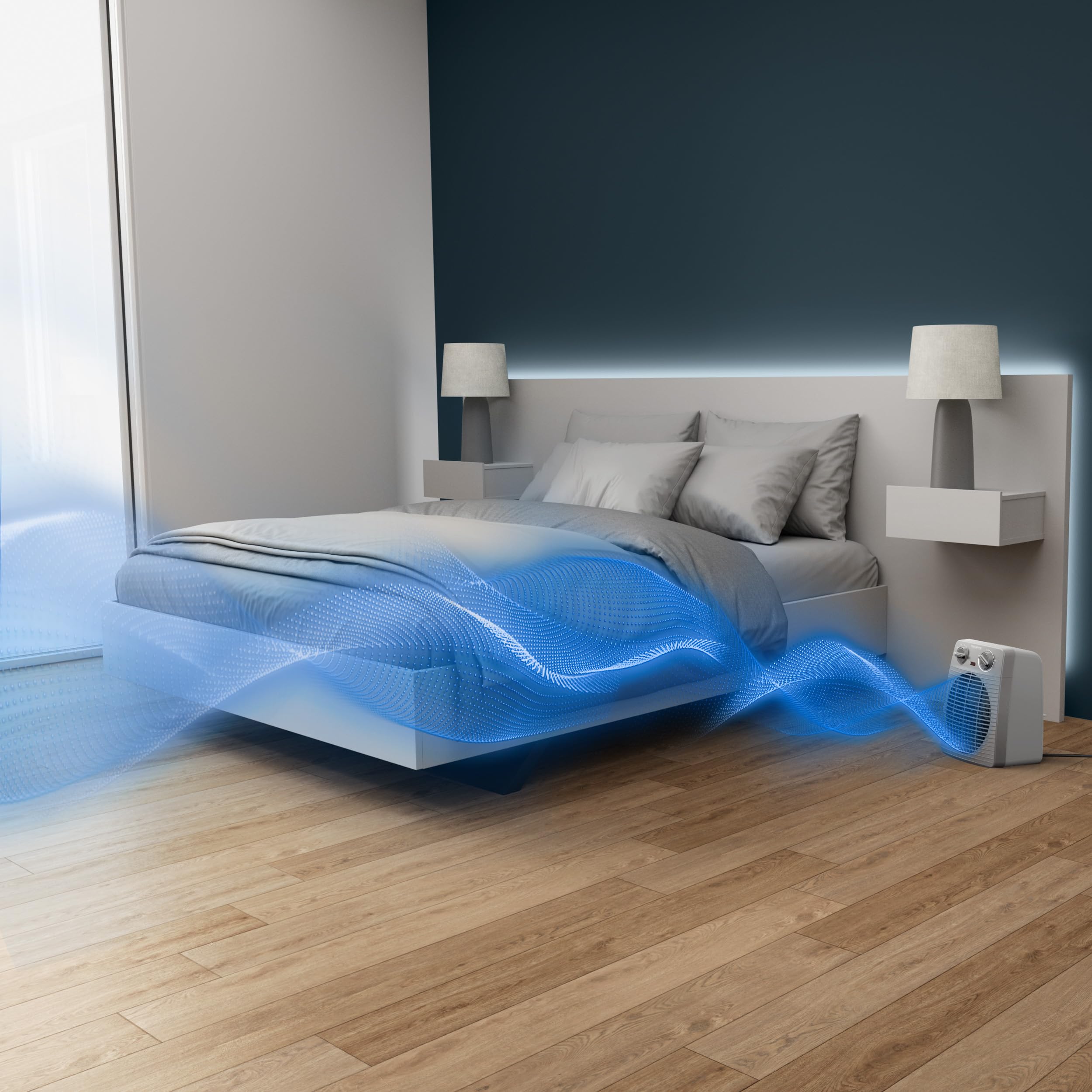 Rowenta Compact Power Heizlüfter SO2212F0, 2 Leistungsstufen, Thermostat, Kühlstufe, Grau