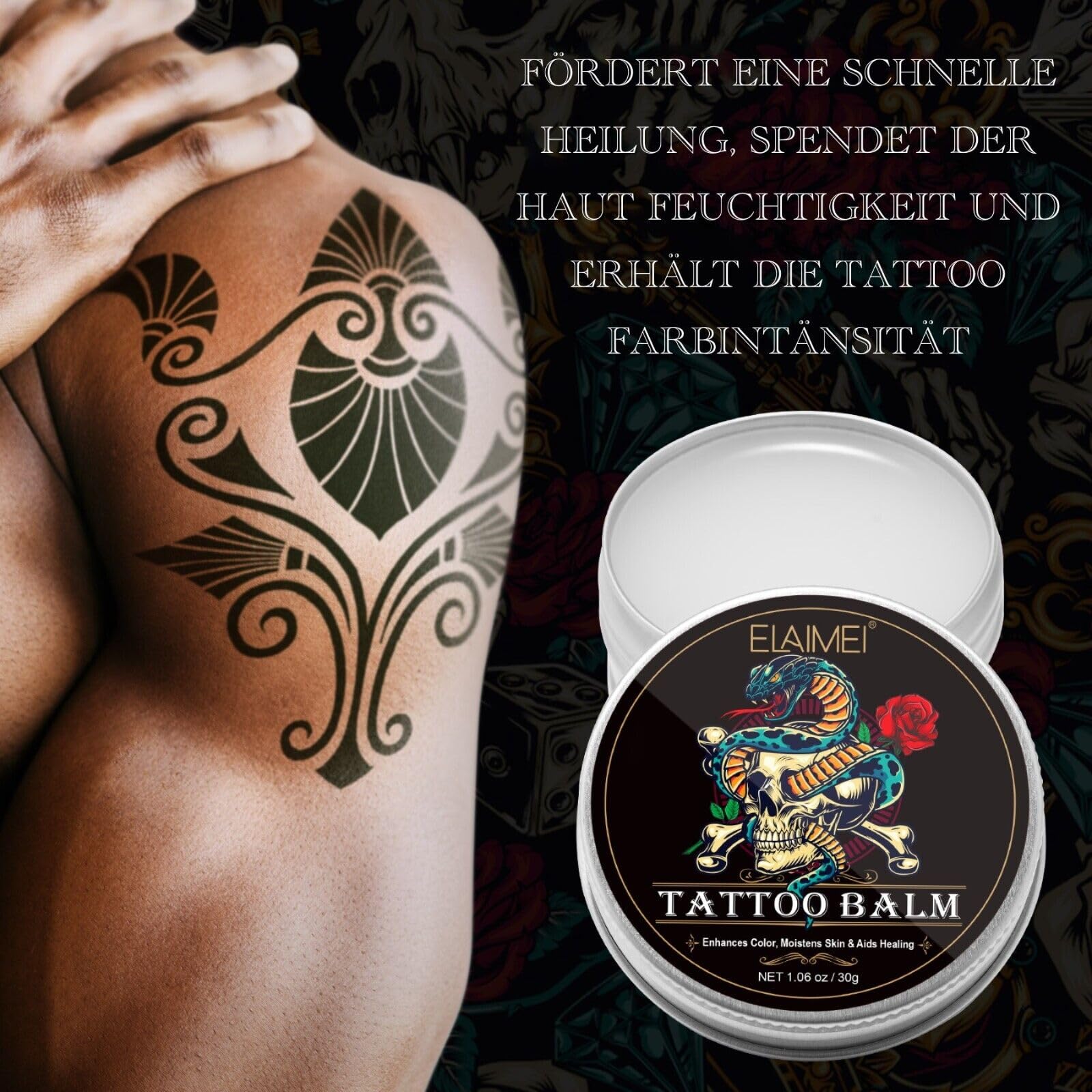 P-Beauty Tattoopflege Balsam mit Aloe Vera 30g - Tattoocreme fr frische  Tattoos - Pflege & Aftercare Creme Tattoo - Tattoopflegebalsam spendet  Feuchtigkeit & pflegt die Haut - Tattooschutzcreme : Amazon.de: Kosmetik