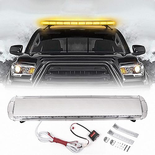 Miniatura 3 de CUMART - Barra de luz estroboscópica de advertencia de emergencia de alta intensidad de 47 pulgadas, color amarillo ámbar, de bajo perfil, para