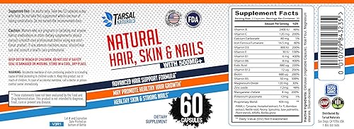 Miniatura 4 de Cabello natural, piel y uñas, 60 cápsulas que promueven el crecimiento del cabello y ayudan a espesar los folículos capilares, fortalecedor de uñas,