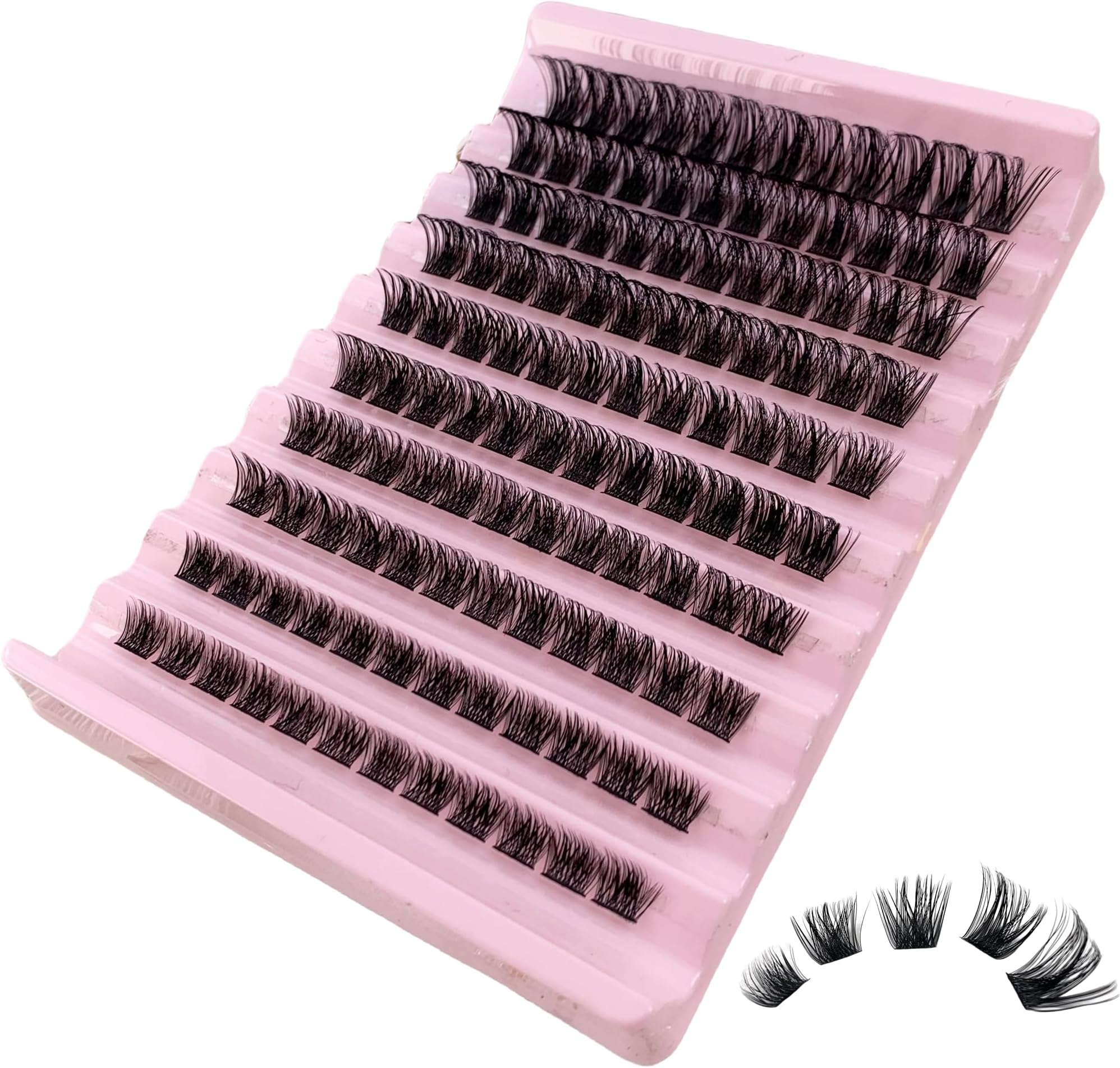 Wispy DIY Lash Extension 8-16mm Eyelash Clusters 120 pcs Natural Cluster Lashes Individual Lashes at Home D Curl Fluffy Eyelash Extensions(D04)
