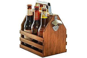 Hammer + Axe Wooden Bottle Caddy: Ultimate Beer-Carrying Convenience with Built-In Axe Bottle Opener