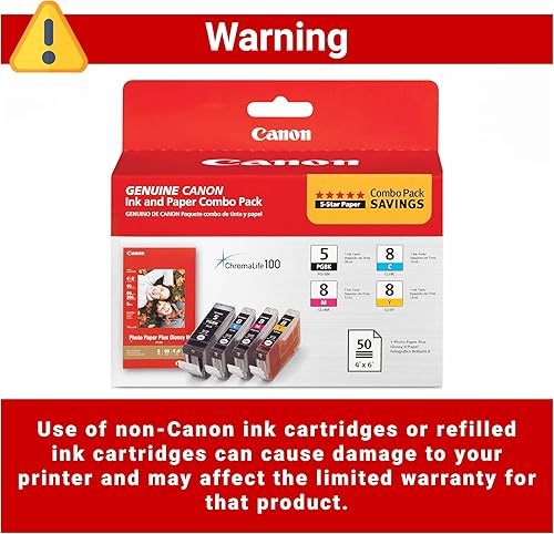 Miniatura 4 de Canon Tinta CMY PGI-5CLI-8 con PP-201 (50 hojas) Paquete combinado (0628B027AA)