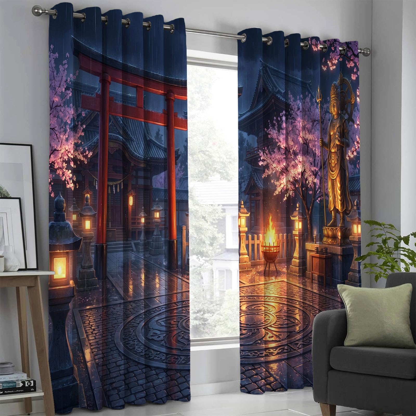 Rideau occultant japonais Torii 140x175 cm | Déco de salon