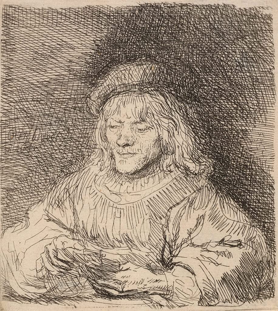 Impression d'affiches le joueur de cartes Rembrandt - Toile premium portrait d'art 60x90cm