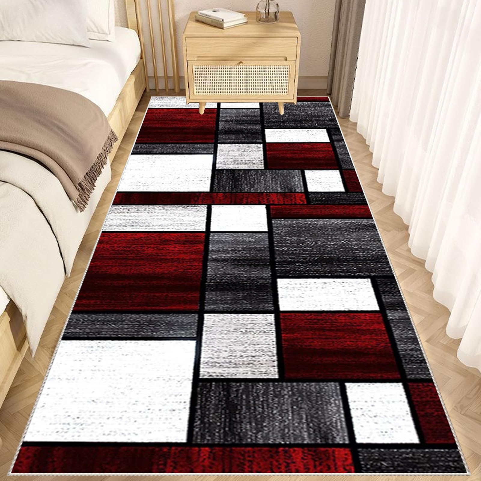Läufer für Flur rutschfest, Küchenläufer Flurläufer, Teppich Küche Läufer Schlafzimmer Lang Läufer Teppich, Schmaler Teppich Boden-Teppichläufer für Flur, Eingangsbereich, Waschküche 60 x 240 cm
