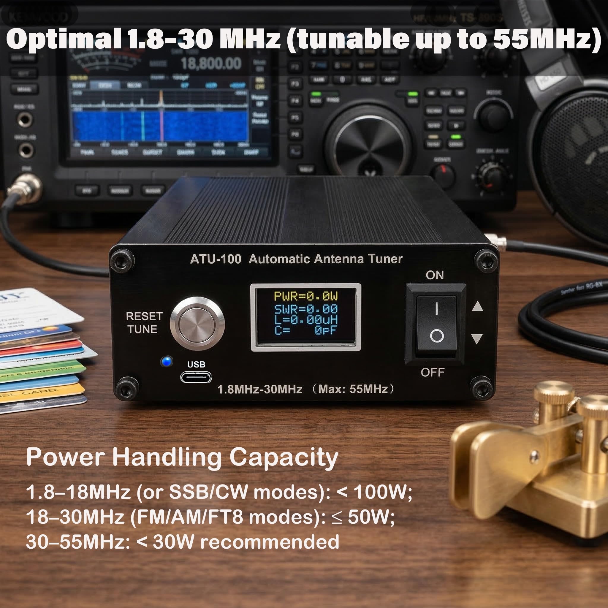 Amazon.co.jp: ATU-100 自動アンテナチューナー ハム無線用 1.8-55MHz