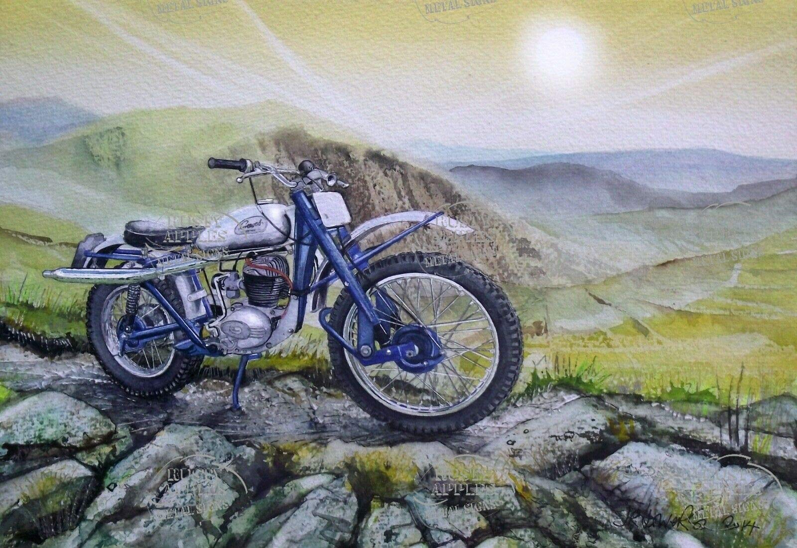 The Rusty Apples Metal Sign Co Golden 1960 Greeves Trials Bike 2– The Era Of The – Great British Motorcycle – Metal Sign – 3 Sizes To Choose – Home Decor – Unique Gift (12” X 8” 300 X 200 Mm)