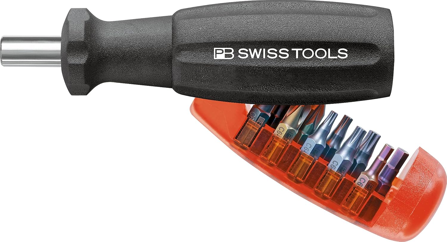 PB Swiss Tools Insider 2 - Universal 1/4" bit holder with 10 PrecisionBits in the handle