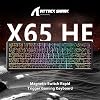 ATTACK SHARK X65 HE 65% Gaming Keyboard with Magnetic Switch – 8000 Hz Ultra Fast Response, 0.01 mm Rapid Trigger Sensitivity, PBT Keys, RGB Lighting, QMK Support (Black Contour Line)