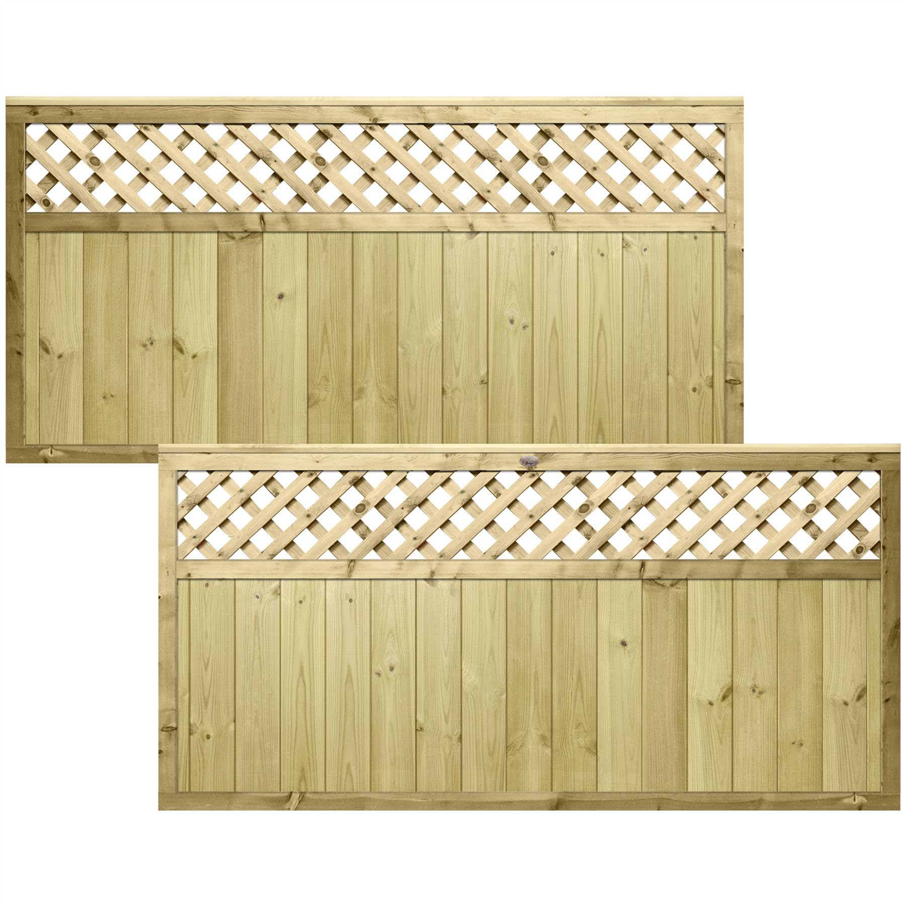 Premier Garden Supplies Pressure Treated (Tanalised) Decorative Urban Wooden Fence Panel, 6Ft X 3Ft Heavy Duty Treated Timber | Contemporary-Style Fencing With Diamond Insert, Ideal For Any Garden Perimeter (Wide: 182Cm X High: 90Cm)