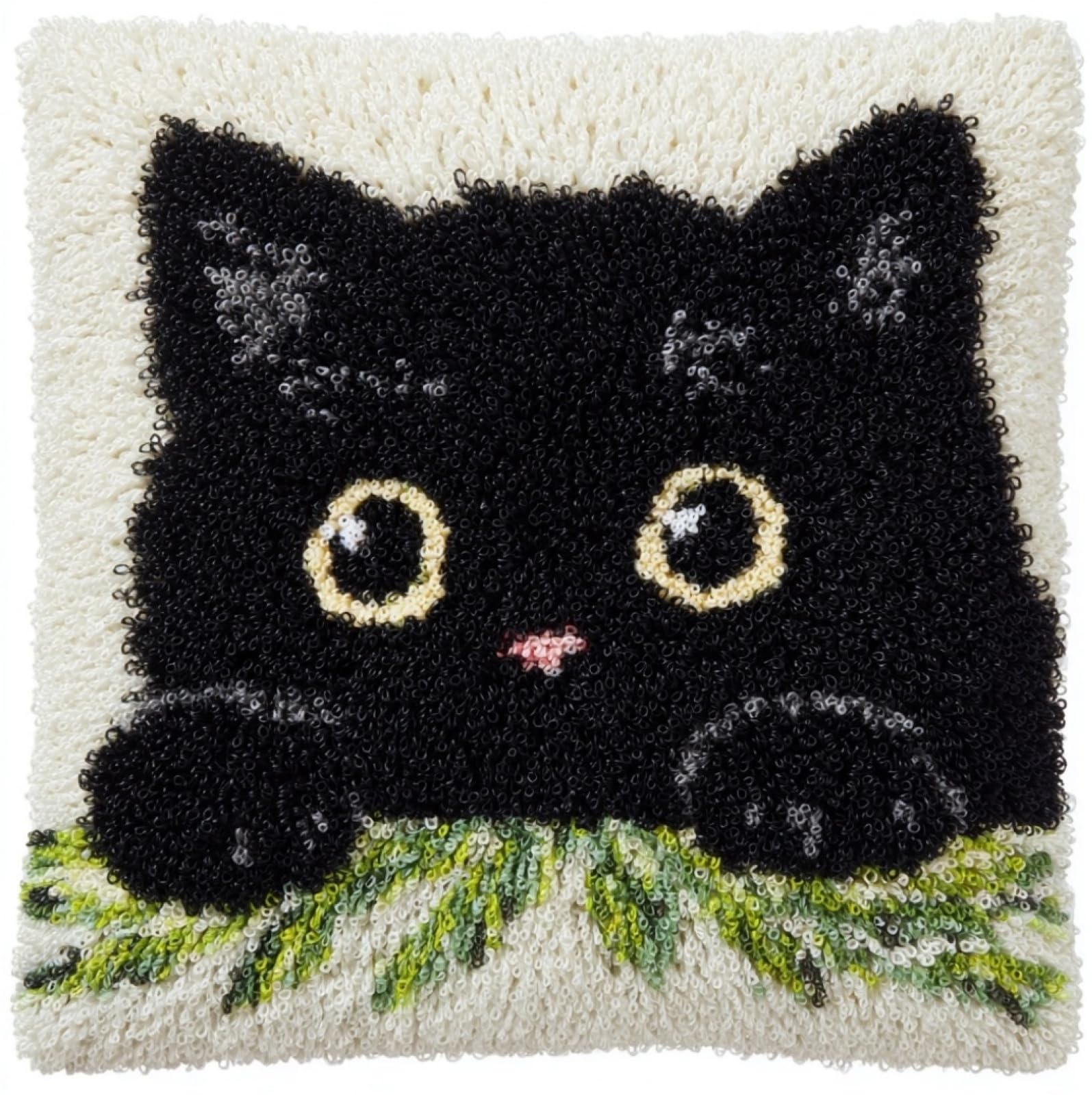 WallustrioaW Latch Hook Case Kits for Adults 43x43cm,Cartoon Cat