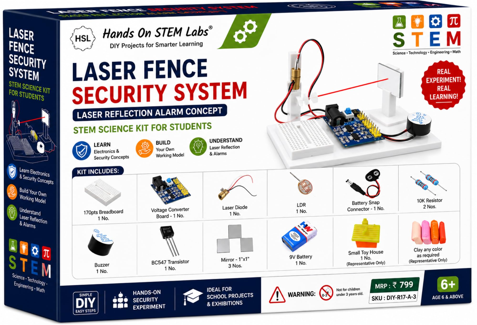 Hands ON STEM Labs Laser Fence Security System – Laser Reflection Alarm Concept – STEM Science Kit for Students | DIY School Project & Exhibition Working Model | Hands-On Security Experiment-picture-21