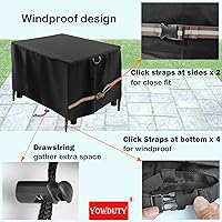 Vista 5 de Funda rectangular para mesa de fogata de gas propano de 44x28x24 pulgadas, impermeable de servicio pesado 600D, funda rectangular para chimenea