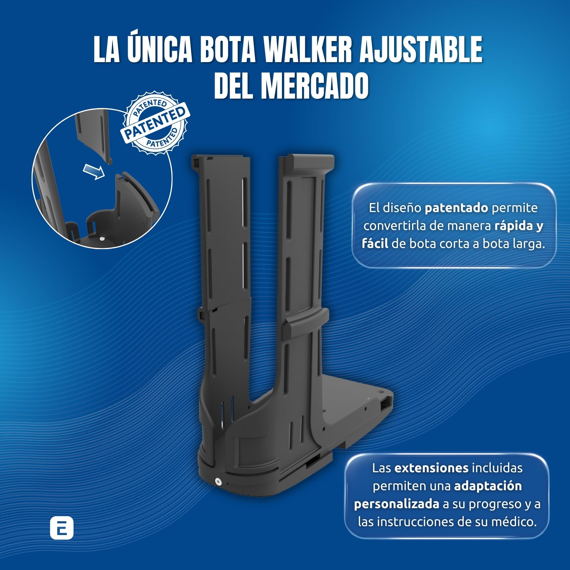 INDESMED Bota Walker V.3 Corta Larga Calcetín Ajustable Ligera Resistente Transpirable