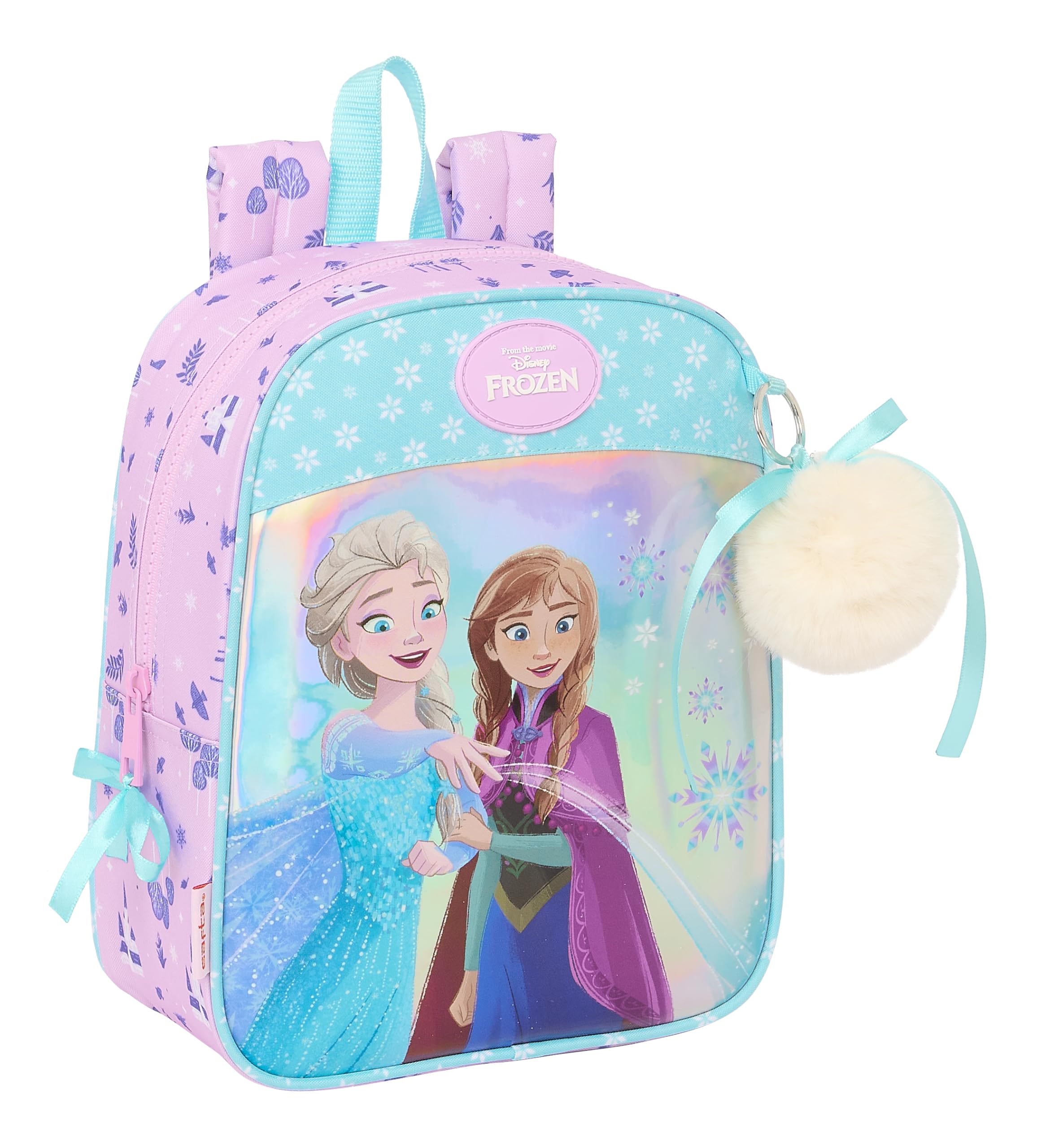 Safta FROZEN COOL DAYS - Mochila Infantil, Mochila Niño, Mochila Escolar, Adaptable a Carro, Ideal para Guardería, Cómoda y Versátil, Calidad y Resistencia, 22x10x27 cm, Color Violeta/celeste