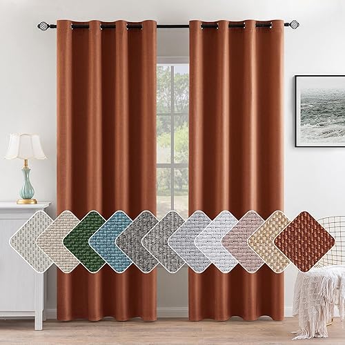 MIULEE 2 paneles de cortinas opacas de lino crema de 96 pulgadas de largo, color marfil, para dormitoriosala de estar, cortinas de textura aislante