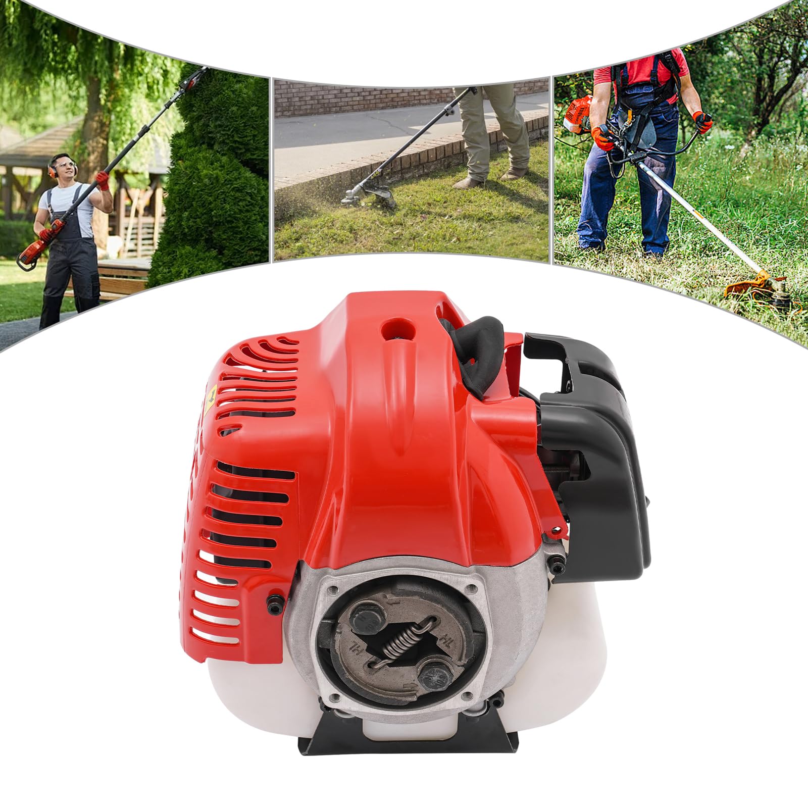 Motor de gasolina de mano de 2 tiempos para cortacésped, 1,25 kW refrigerado por aire, un solo cilindro, herramienta de jardín industrial silenciosa de bajo consumo