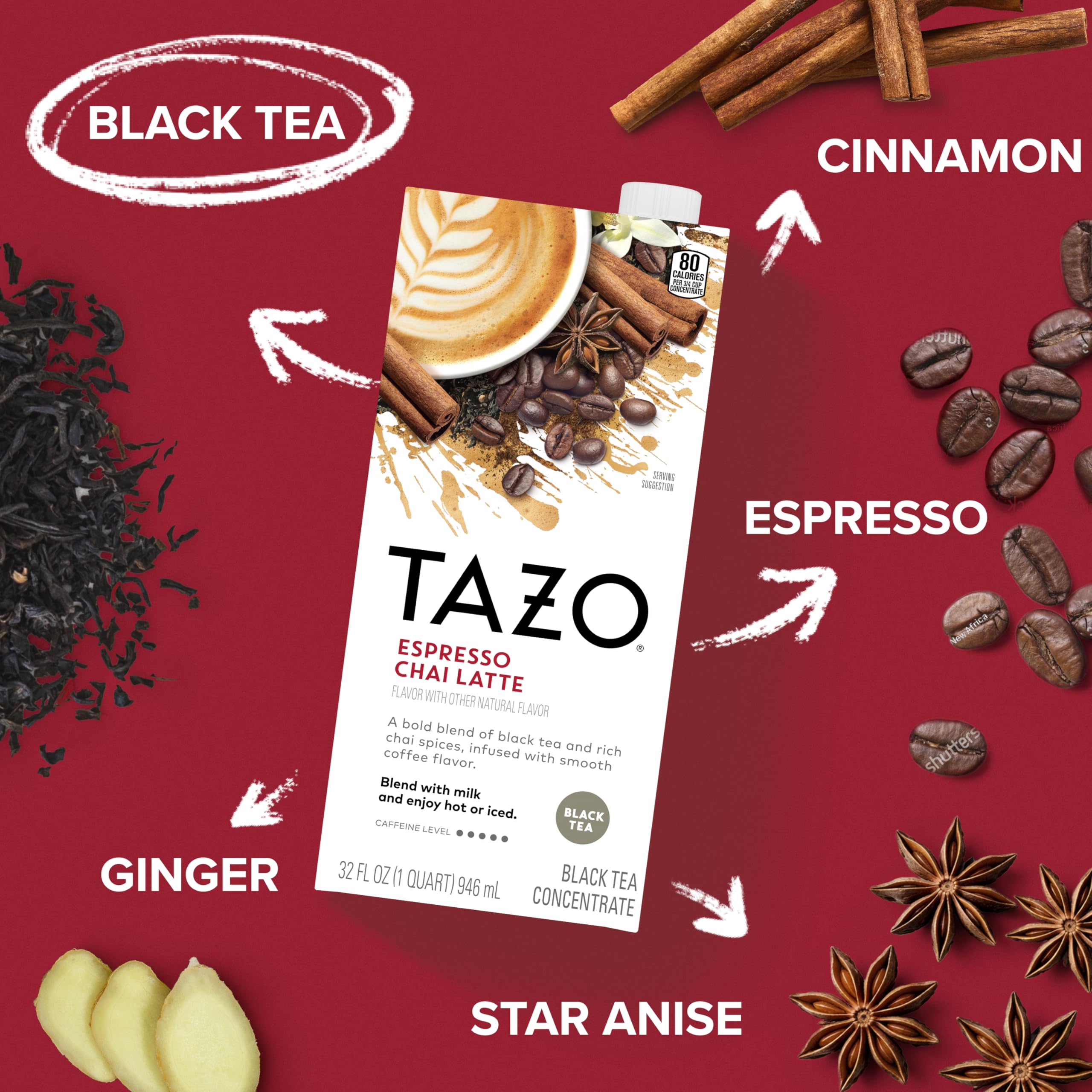 Amazon.com : TAZO Decaf Gingerbread Spice Latte Tea Concentrate