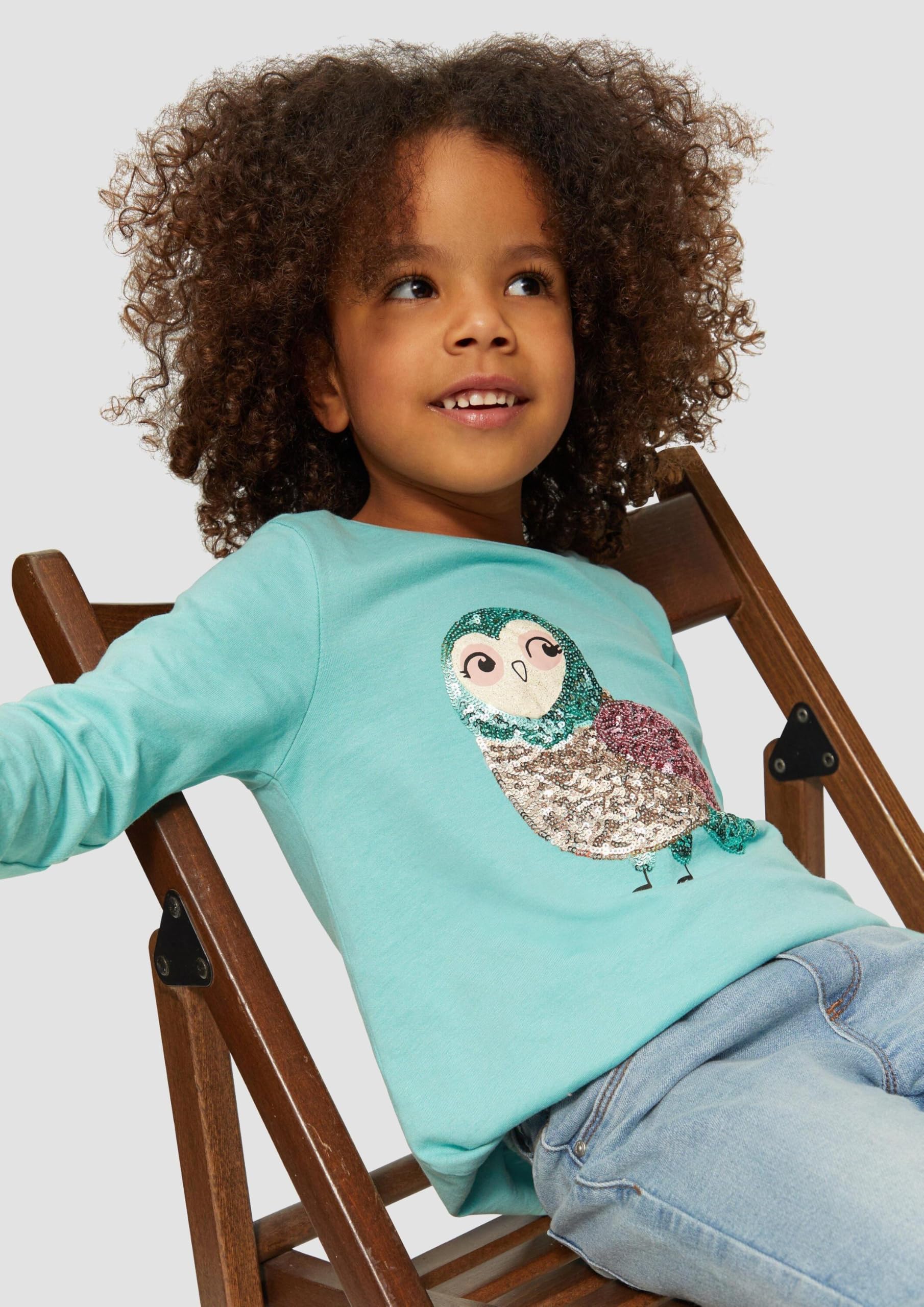 T-Shirt Langarm mit Pailletten,6135,92