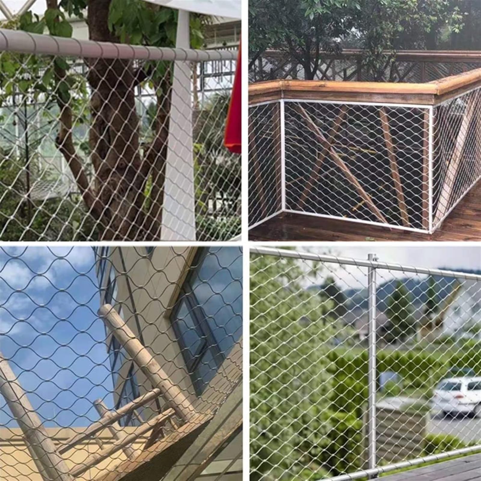 VXHCS Rete Flessibile in Corda d'Acciaio Inossidabile, Resistenza agli Urti, 304 Rete in Corda di Acciaio Inossidabile, per Balcone Scala, Personalizzabile (1x4m)