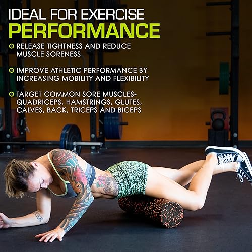 Miniatura 108 de ProsourceFit Rodillos de espuma de alta densidad largos, herramienta de masaje atlético firme de cuerpo completo para estiramiento de espalda, yoga,