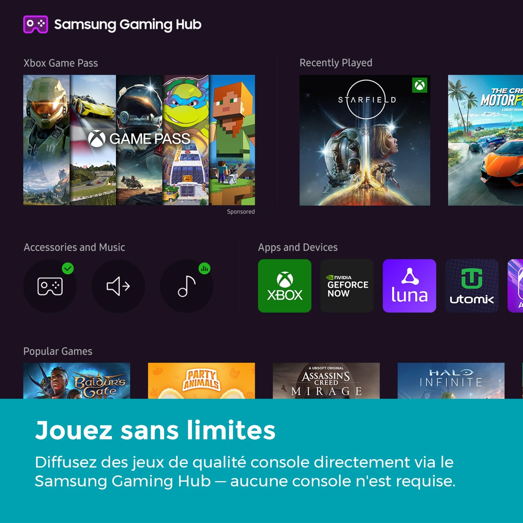 Cello CTRAV-22TZ Smart TV 22 Pouces, 12 V/230 V, Tizen OS de Samsung, Gaming Hub, Bluetooth, Triple Tuner intégré, pour Camping-Car et Bateau