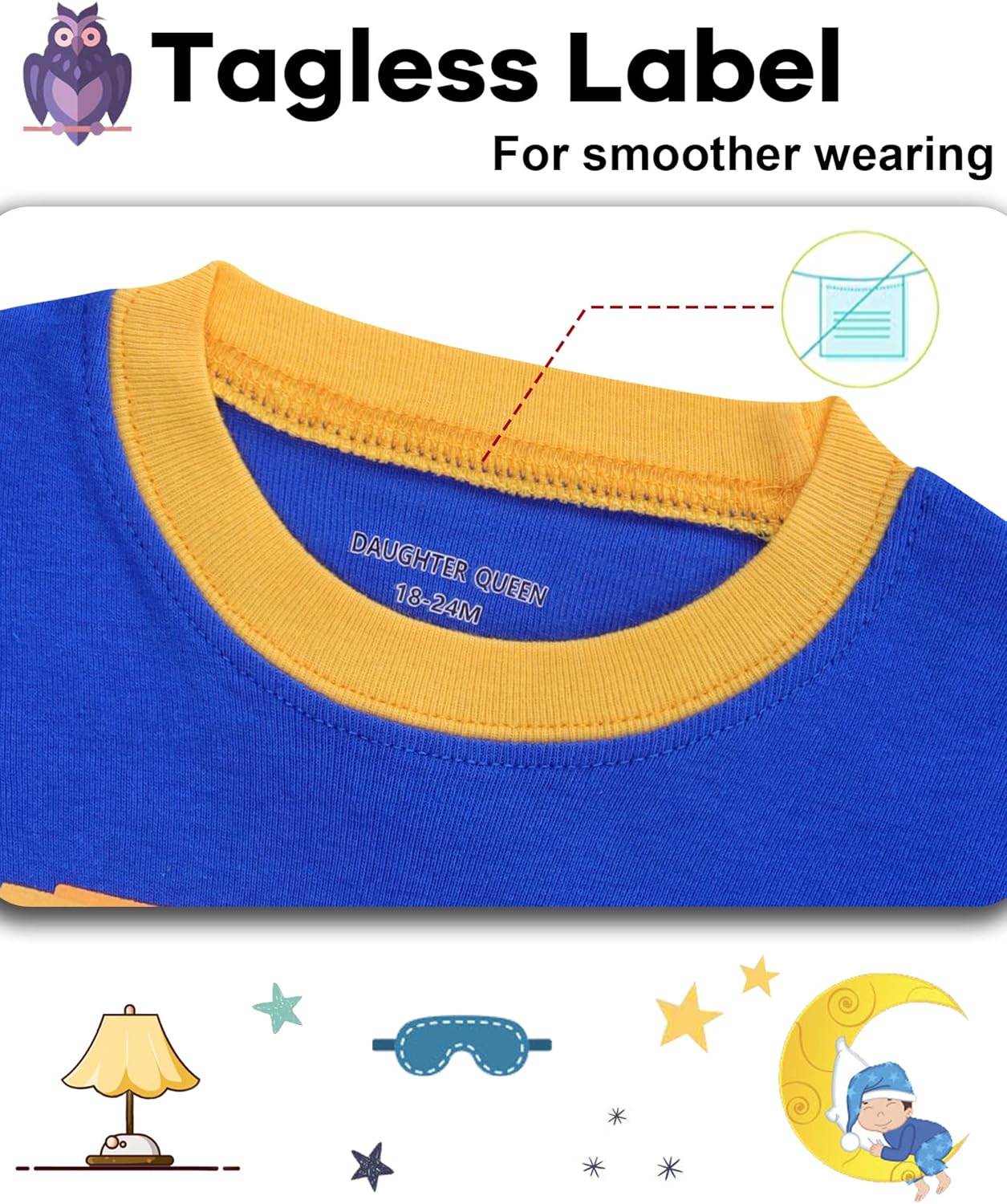 DAUGHTER QUEEN Boys Pajamas 4 Pieces Short Set 100% Cotton Sleepwear Size 18 Months-12 Years - Image 2