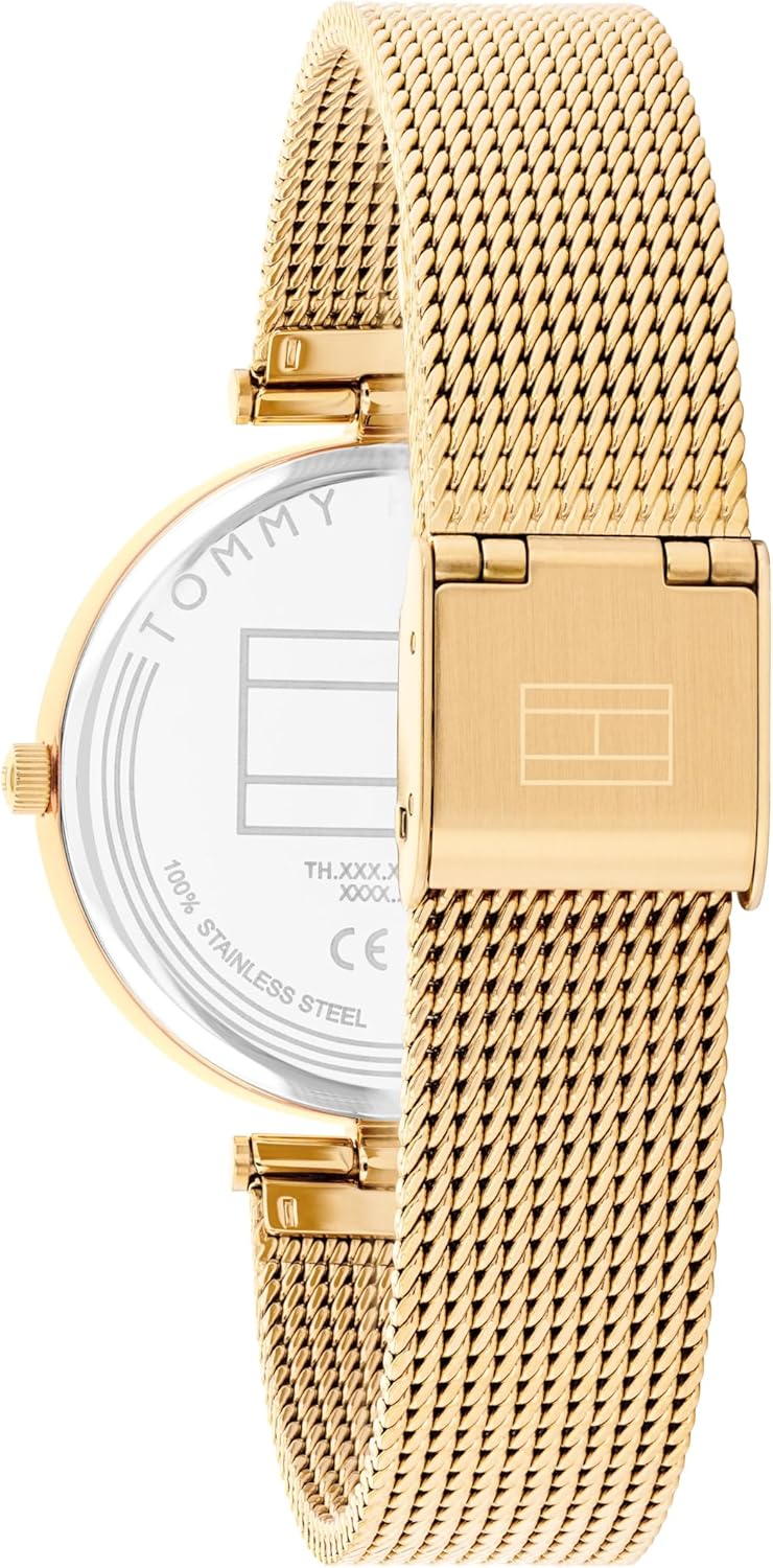 Tommy Hilfiger Women's Quartz Dress Watch – 34mm Stainless Steel Case, Roman Numerals, Crystal Accents, Mesh Bracelet - Gift for Her - Image 3