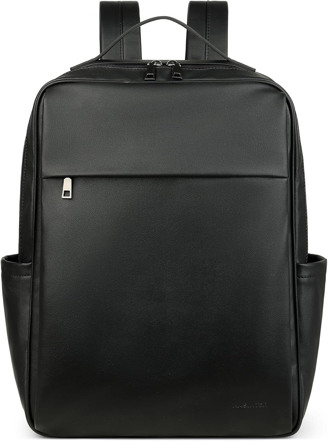 MASINTOR 15.6 inch PU Leather Laptop Backpack Purse for Women, Large College Casual Backpack Travel Bag Black - Image 8