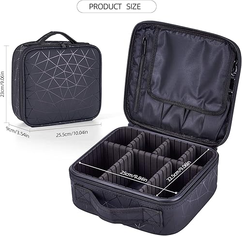 Miniatura 5 de Estuche de viaje para maquillaje, organizador de cosméticos, almacenamiento de herramientas de maquillaje con compartimentos ajustables para