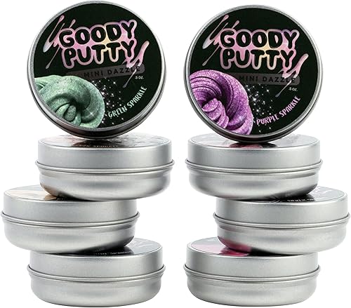 Miniatura 3 de Goody Putty Dazzle Mini latas de 0.5 onzas, paquete de 8 juguetes sensoriales para niños y niñas