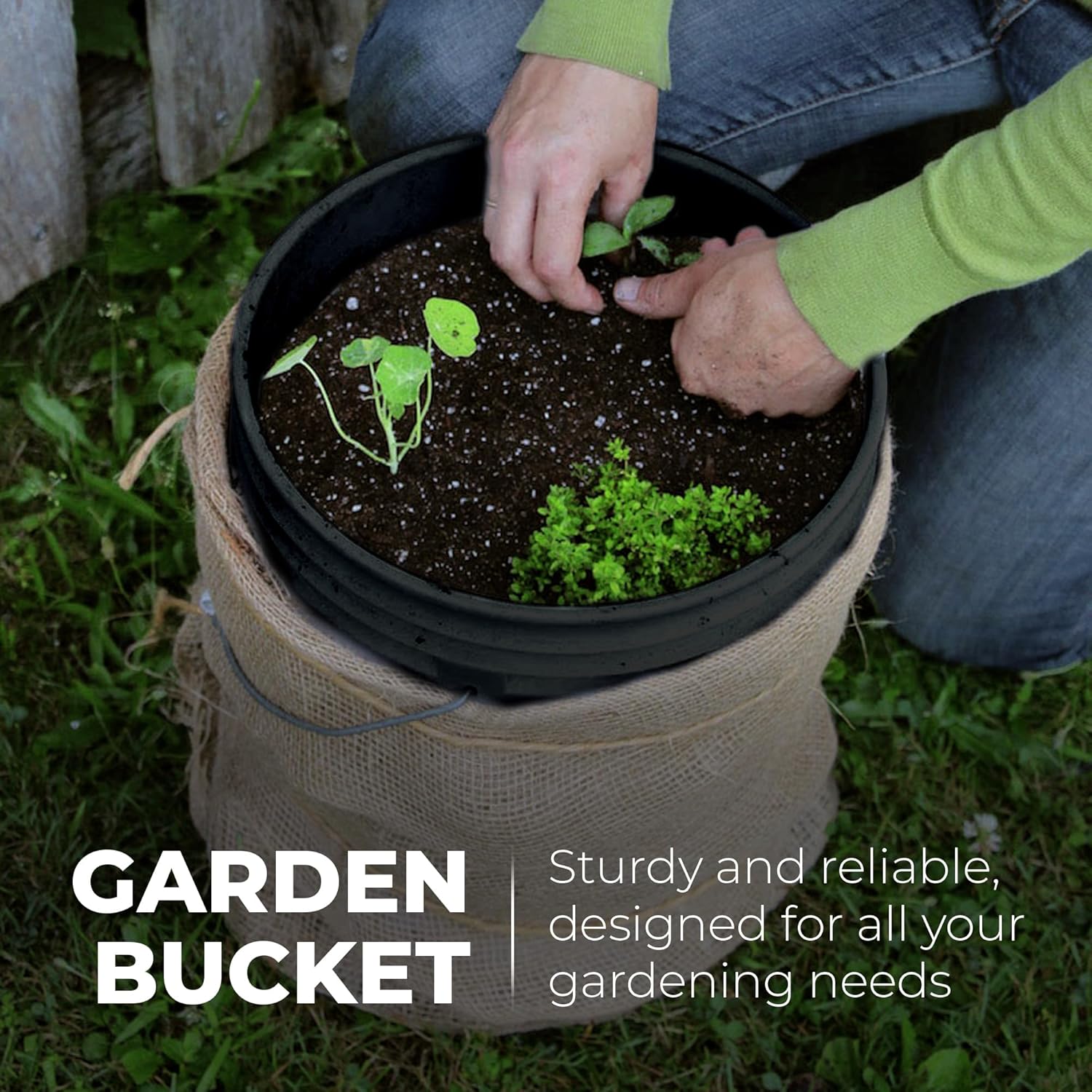 EconoHome 5-Gallon Black Bucket Pail Container with Lid | Metal Handles with Plastic Grip for Easy Carrying | Easy Stack and Store | Heavy-Duty Extra Durable | Food Grade | BPA Free - 1 Pack - Image 6