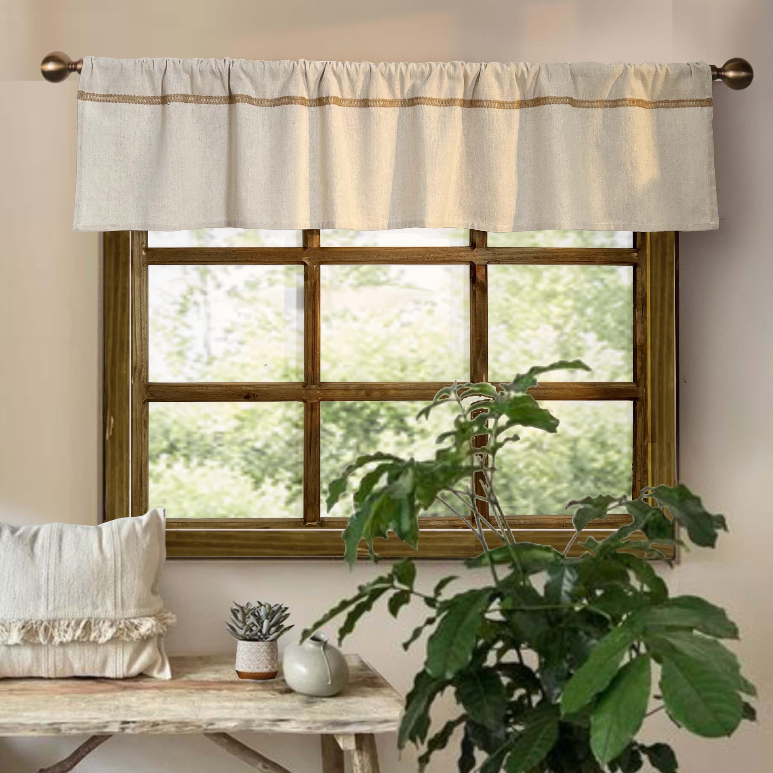 Tenda corta in pizzo 1PC, mantovana con motivo floreale squiso, mantovane per finestre pastorale tulle voile decorazioni per la casa porta della cucina  15