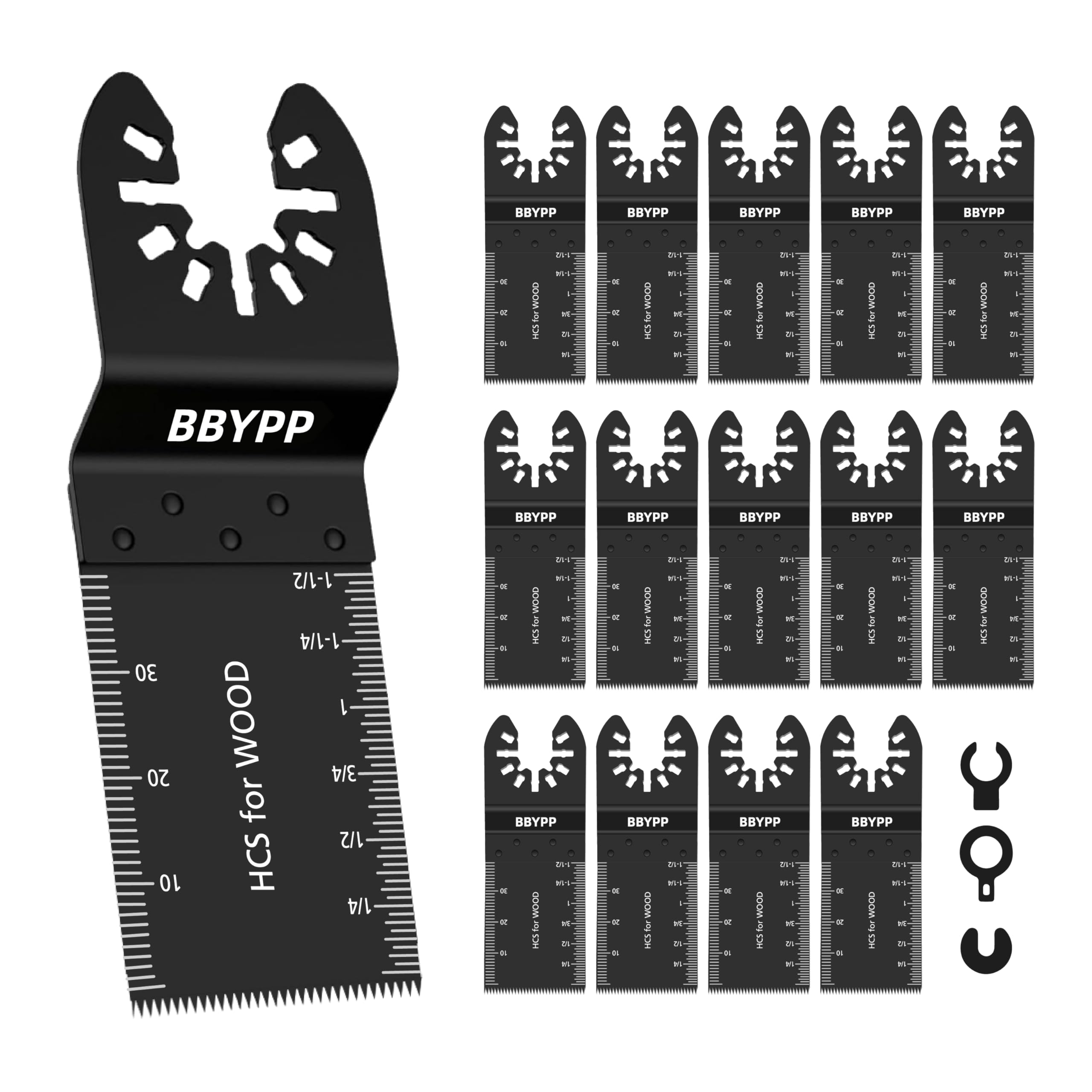 14 Pezzi Lame Multifunzione, Lame Utensile Multifunzione Oscillante 34mm, Attacco Rapido Kit Per Legno Plastica PVC