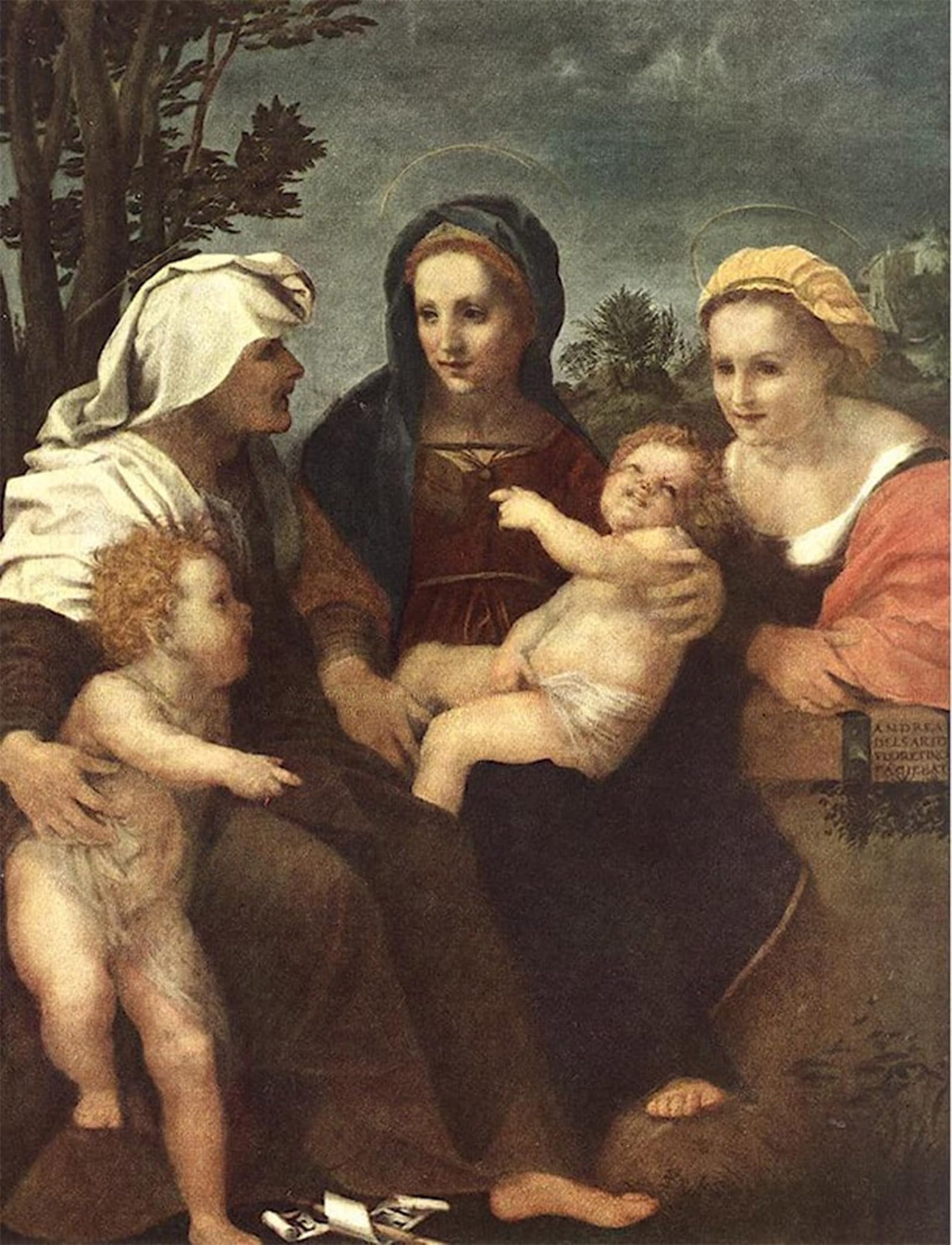 Posteriik No Frame Famous Animal Posters Vintage Picture Lady And Child With Sts Catherine By Andrea Del Sarto Modern Wall Decor For Home Decor 60X90cm