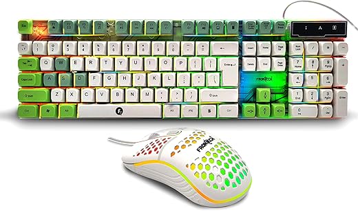 Frontech Wired Nova Knight Gaming Keyboard & Mouse Set | LED Rainbow Backlit | 104 Keys | USB Plug & Play | Up to 1600 DPI Mouse | Durable Build |…