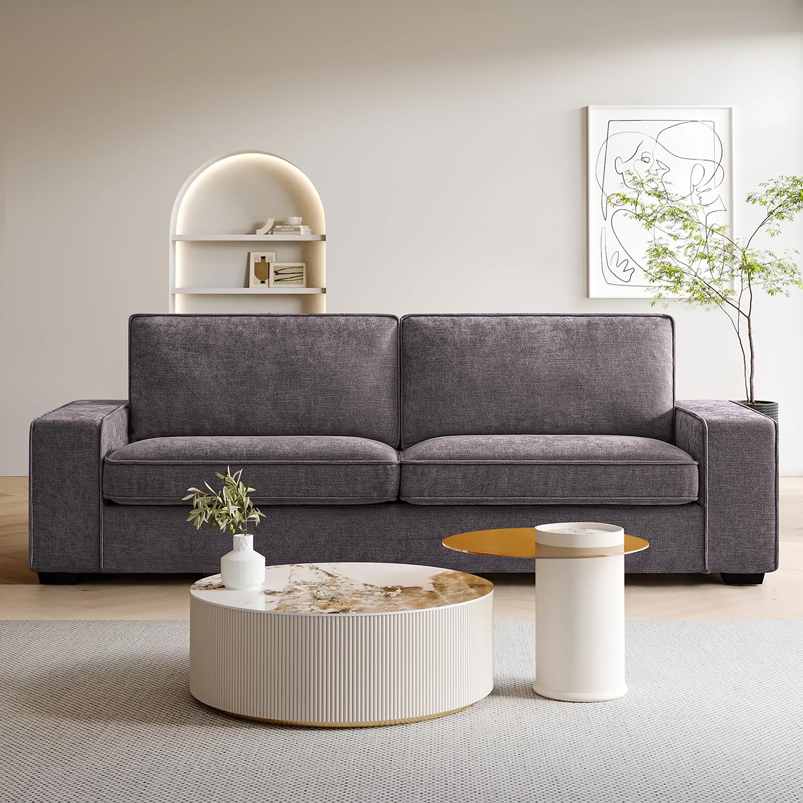 COHOMELOVESEAT01 Love Seats, 88-Inch, 88" Deep Grey