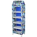 Little One's | 6 Plastic Shelves Foldable Baby Storage Box (Made in India), ISI Certified, Unbreakable Material, (Steel 